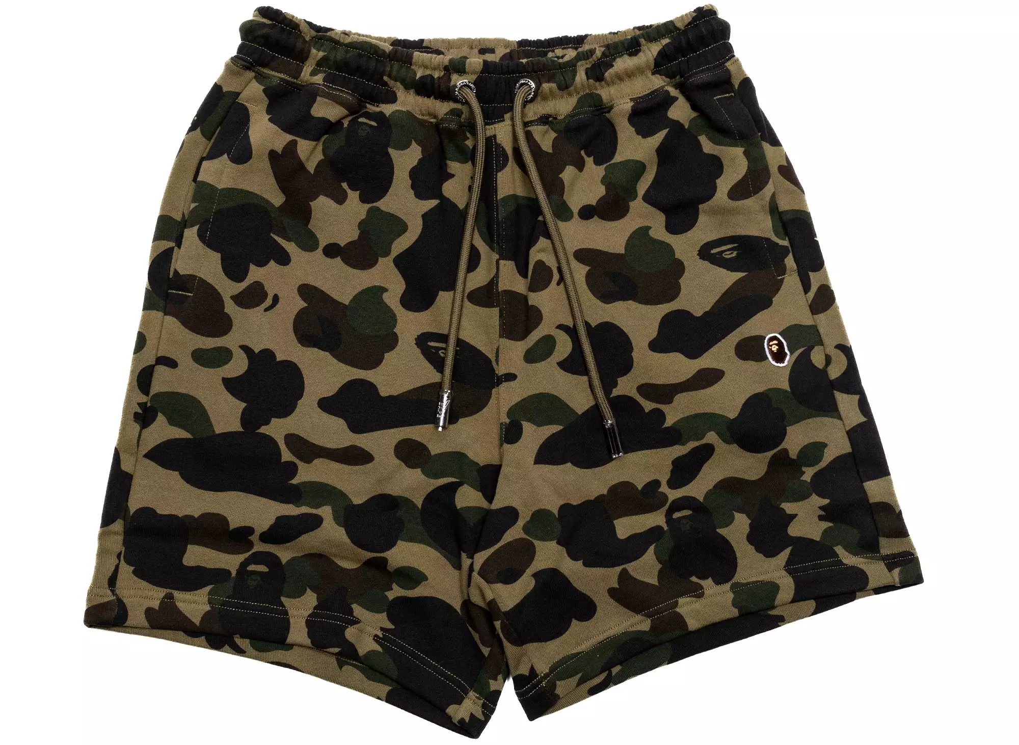 A Bathing Ape 1st Camo Ape Head One Point Sweat Shorts in Green xld