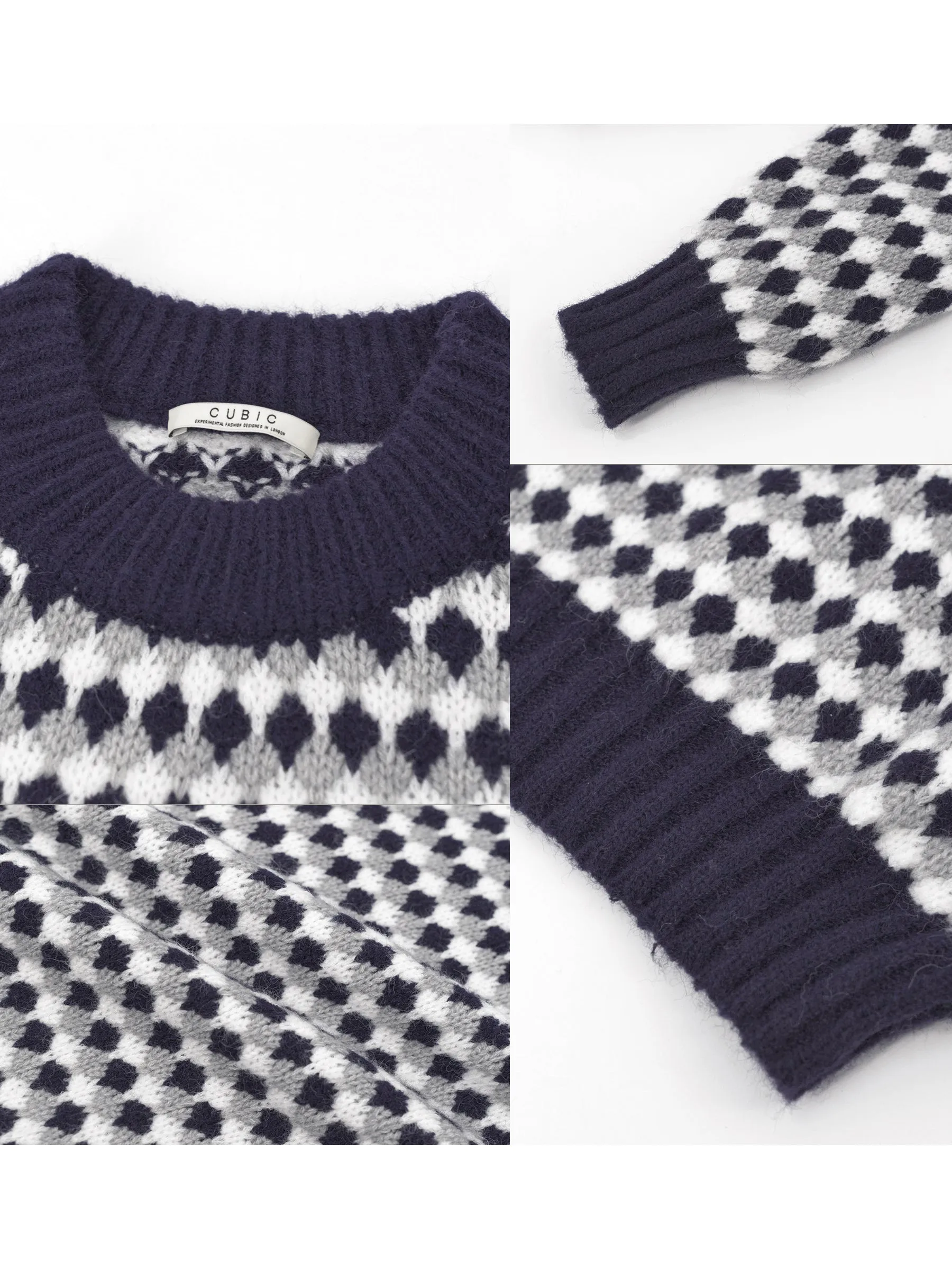 All Over Geometric Knit Sweater