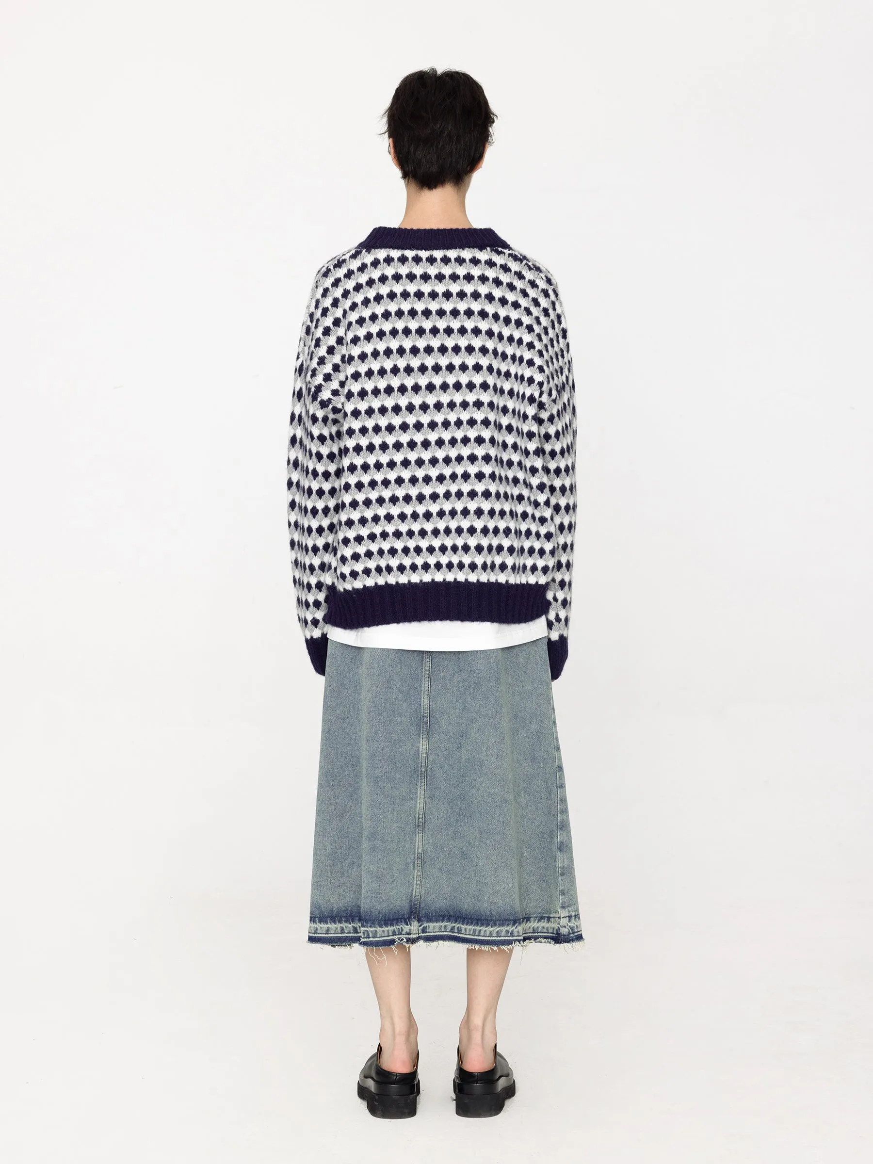 All Over Geometric Knit Sweater