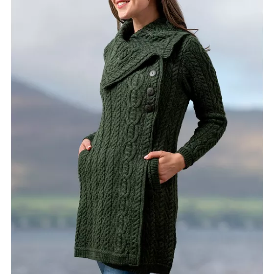 Aran Button Cardigan Coat [3 Colors]