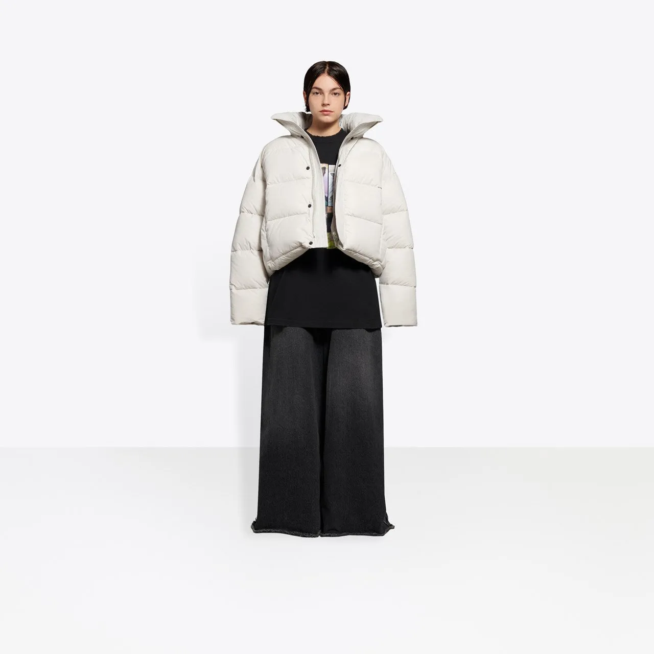 Balenciaga Womens BB Puffer in Chalky White