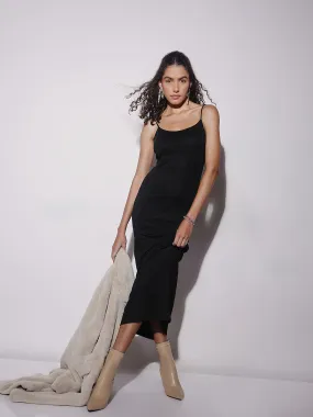 Black Shimmer Singlet Maxi Dress