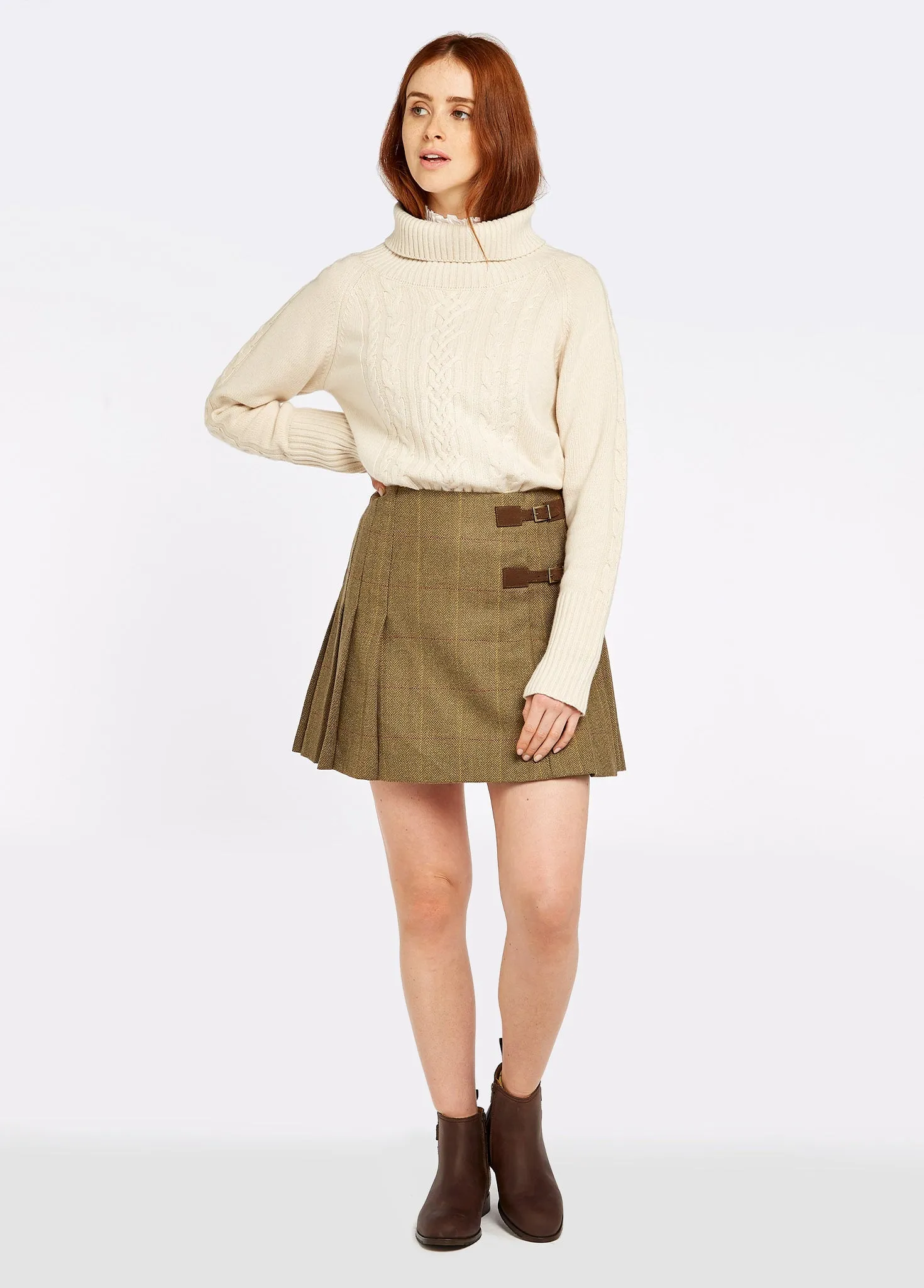 Blossom Tweed Skirt - Elm