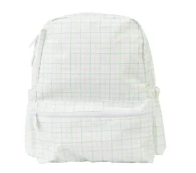 Blue and Green Windowpane Large Backpack