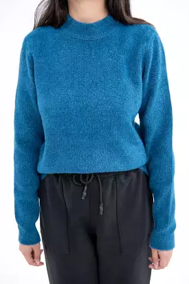 BLUE MOCK SWEATER