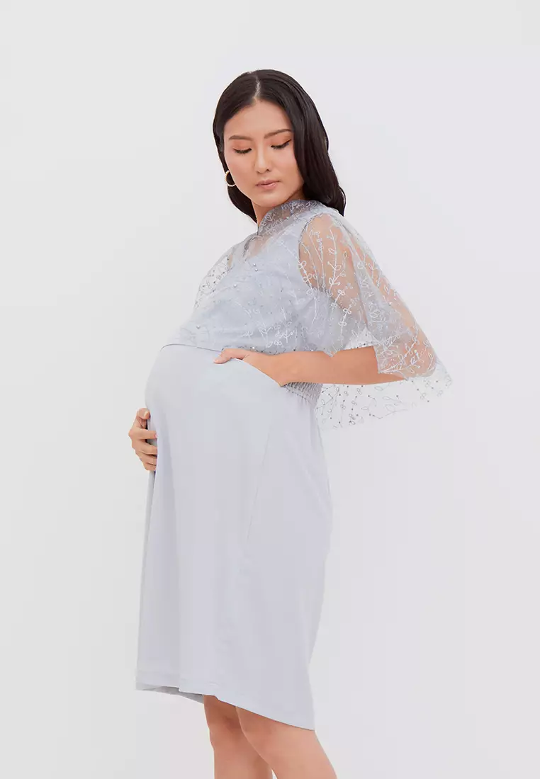 Chantilly 2-in-1 Maternity/Nursing Dress Party Cape 53062 LGY