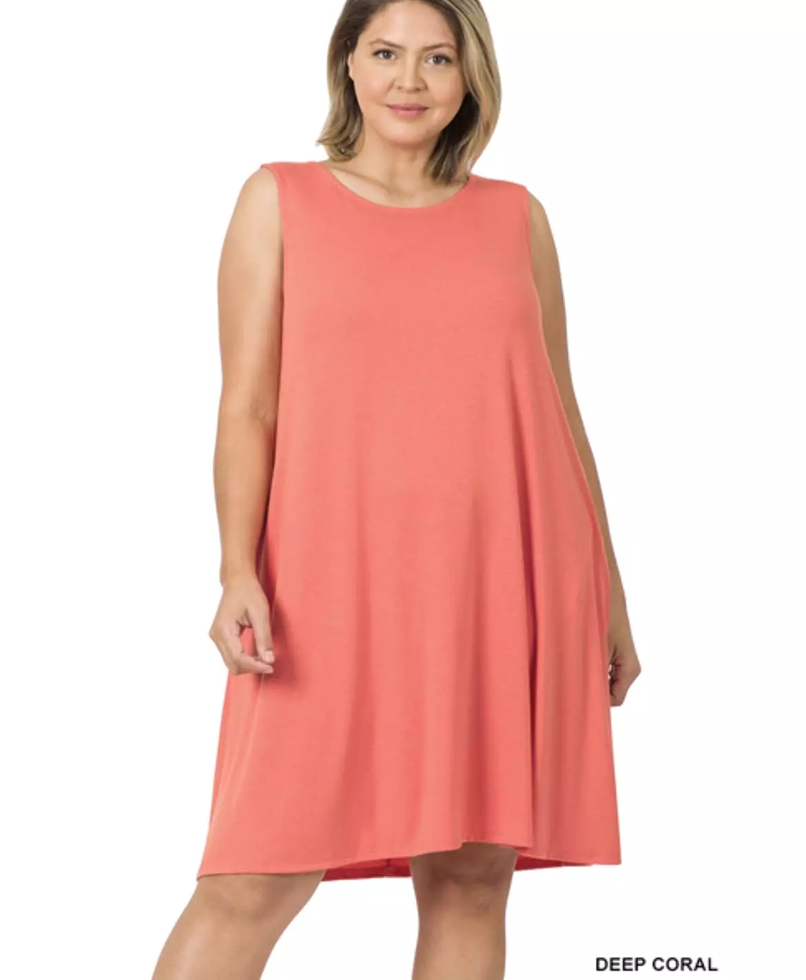 Coral Night On the Town Swing Dress