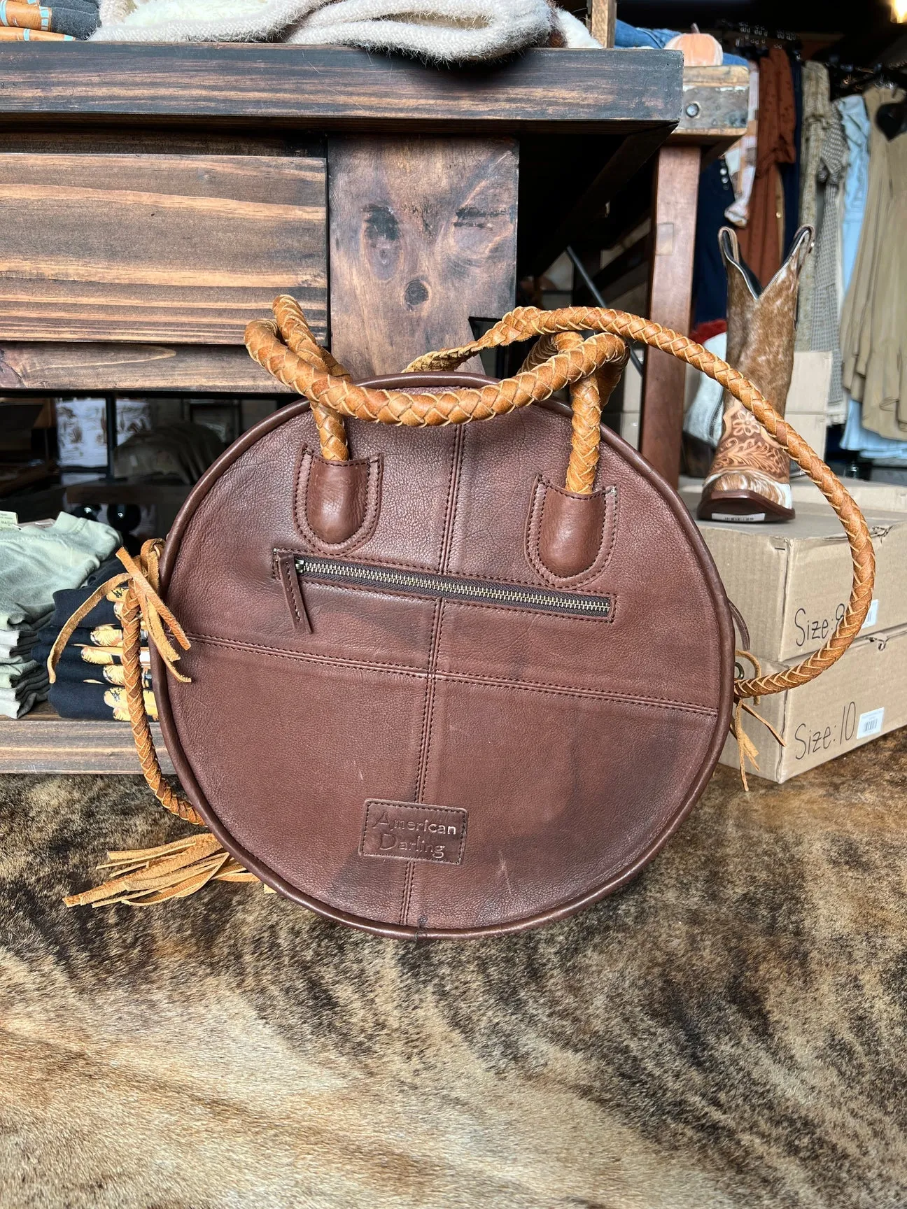 Cowhide Canteen Purse