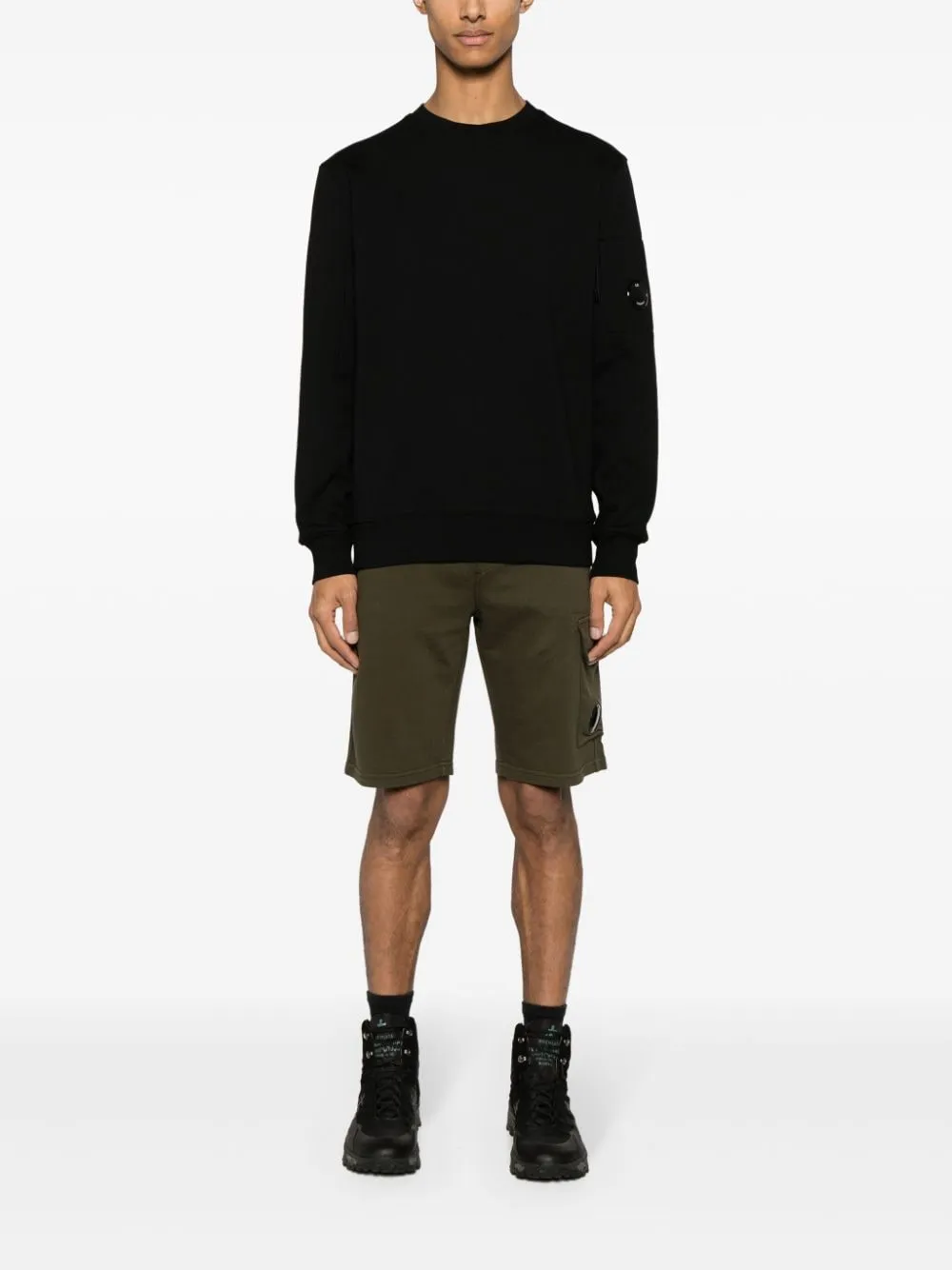 C.P. Company Sweat Diagonal raised fleece Black