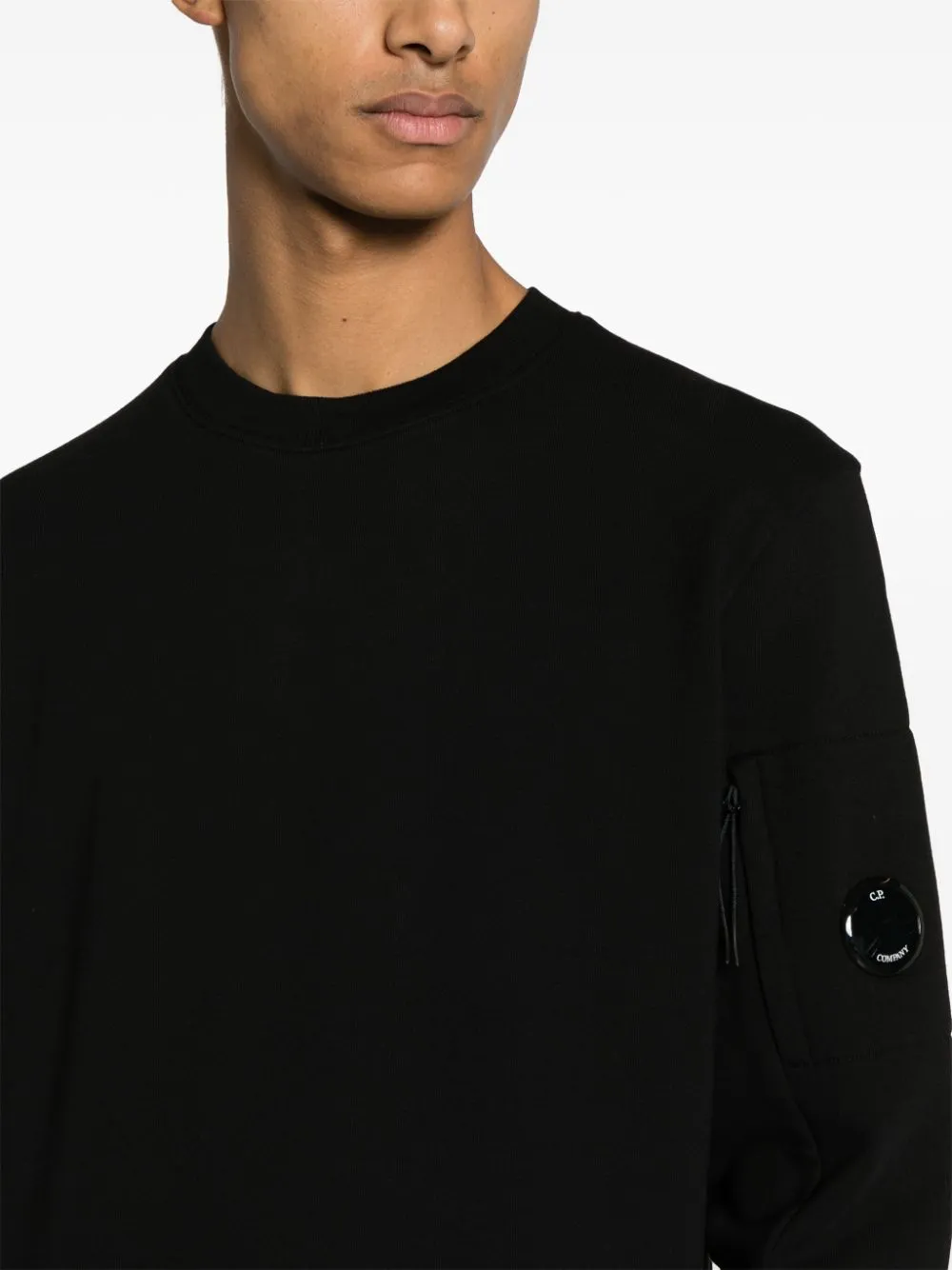 C.P. Company Sweat Diagonal raised fleece Black