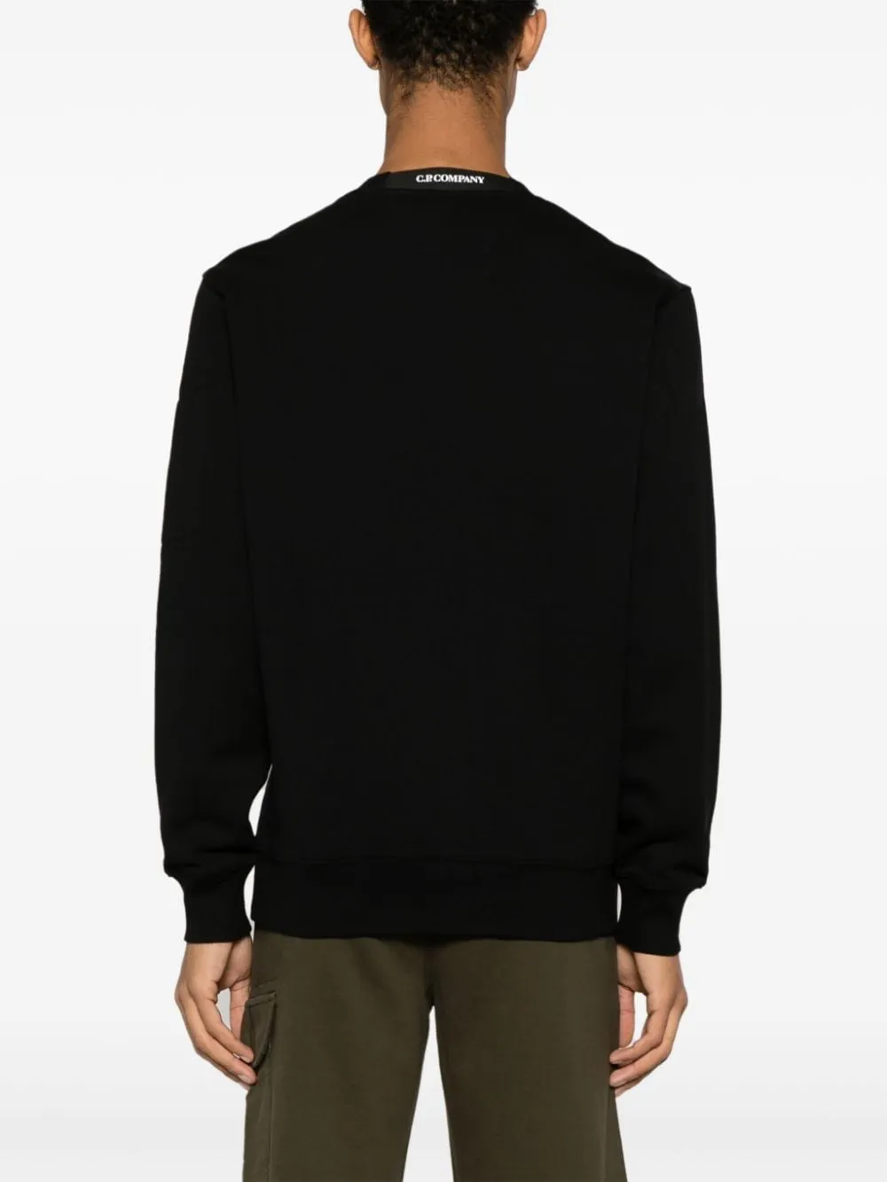 C.P. Company Sweat Diagonal raised fleece Black