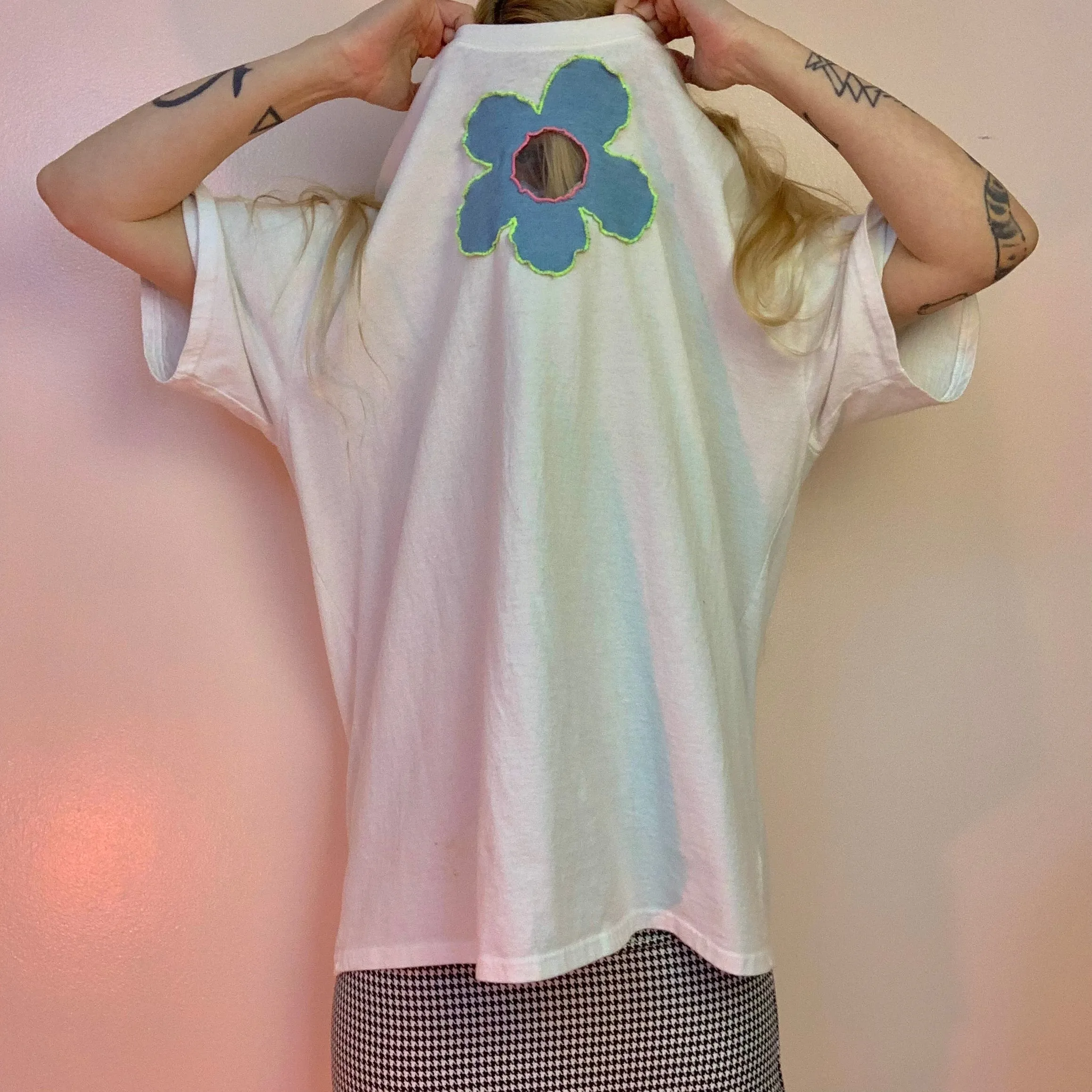 Custom vinyl scrap flower tee