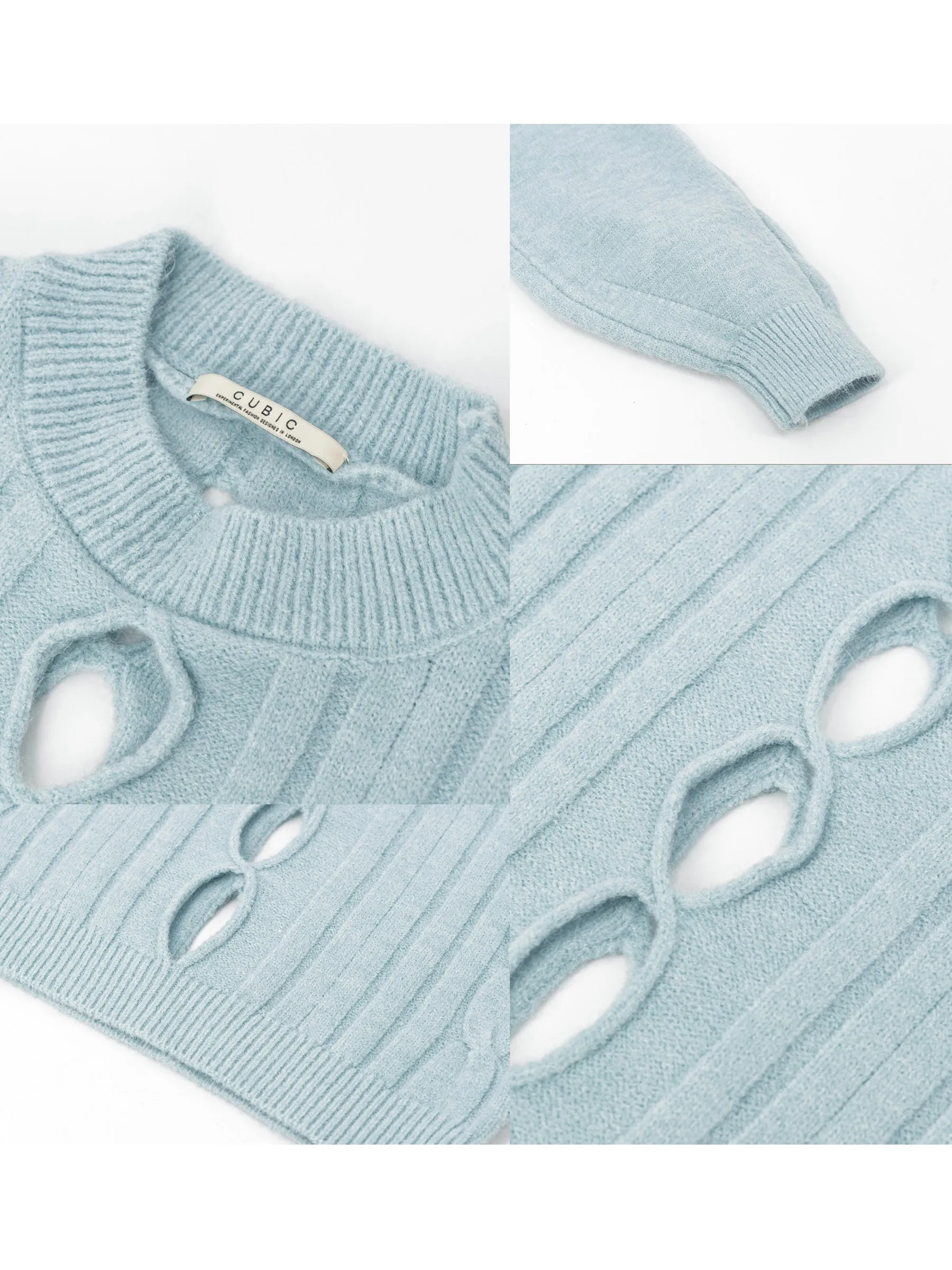 Cut Out High Neck Knit Sweater