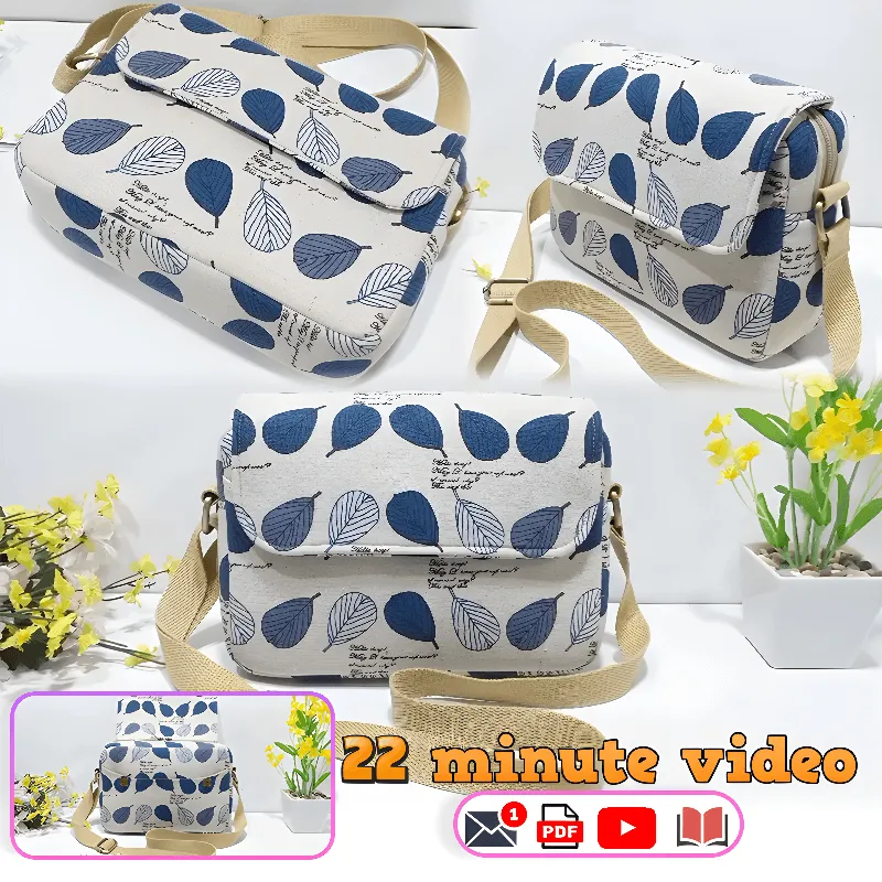 Cute Messenger Bag PDF Download Pattern (3 sizes included)