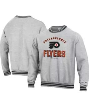 Cutter & Buck Men's NHL Philadelphia Flyers Reverse Weave Yarn Dye Pullover Sweatshirt