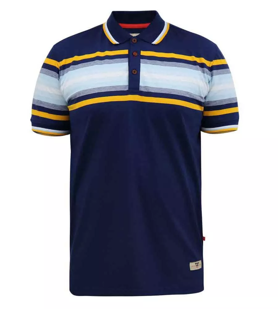 D555 Mens Jersey Polo Shirt With Multi Stripe (PELDON)