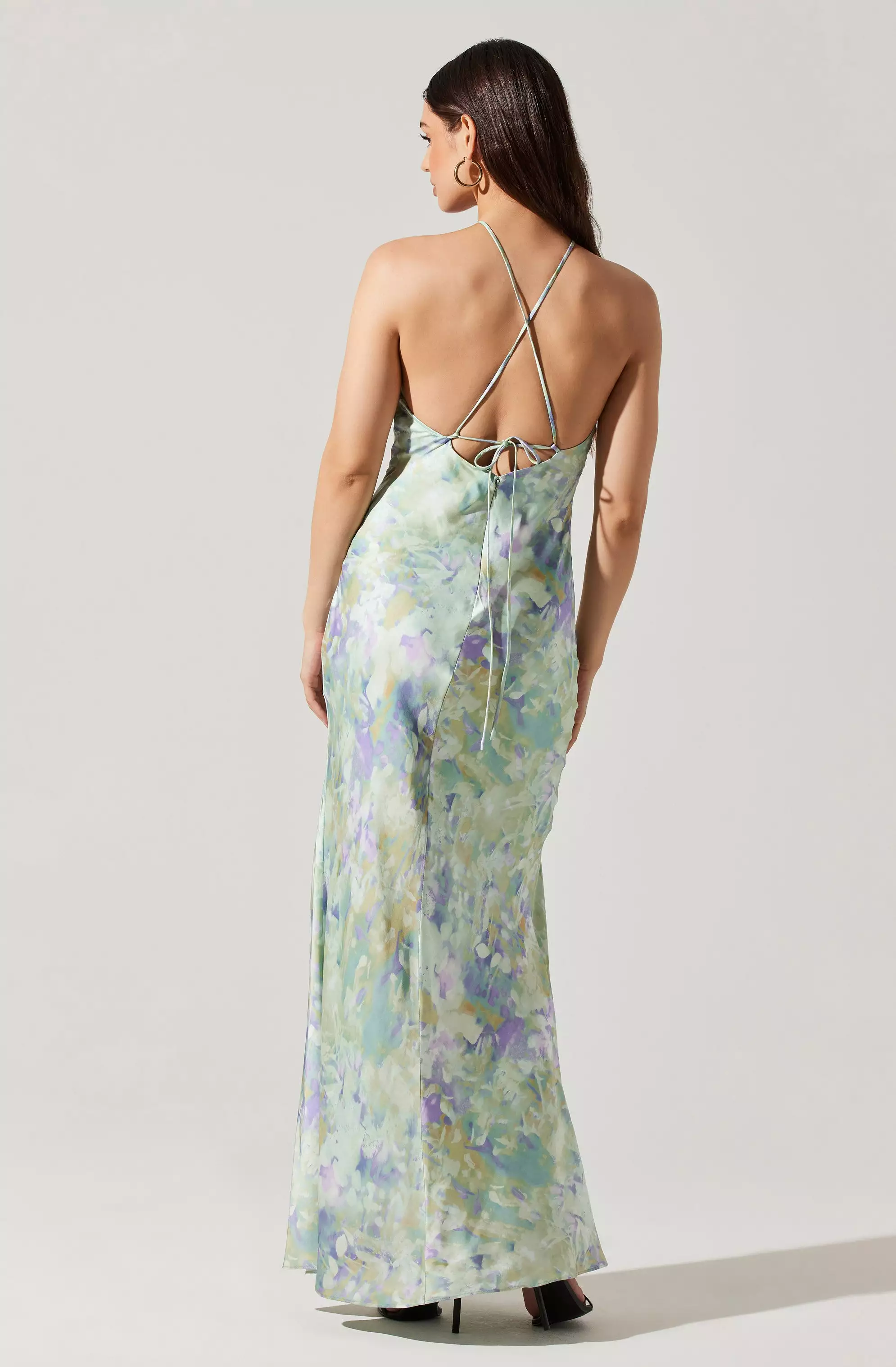 Elynor Satin Halter Maxi Dress