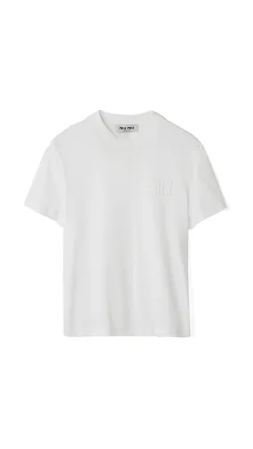 Embroidered Loose Jersey T-shirt - White