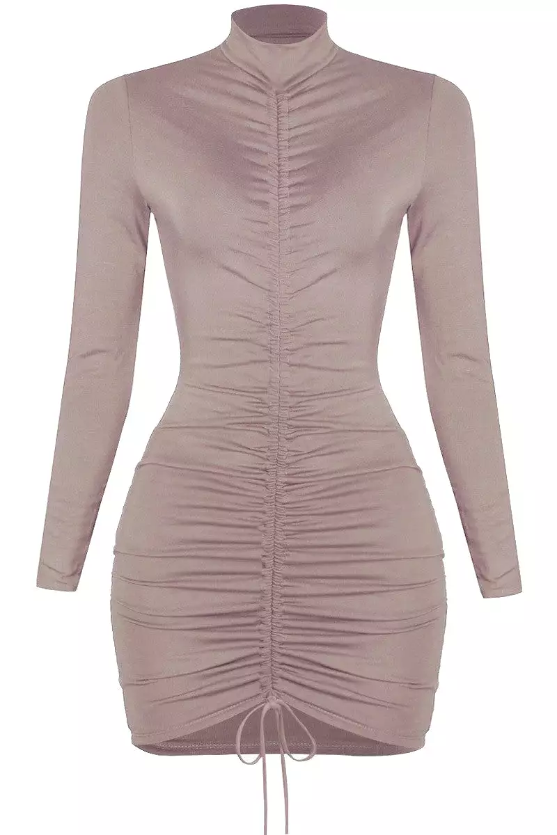 Eva Mini Dress - Taupe