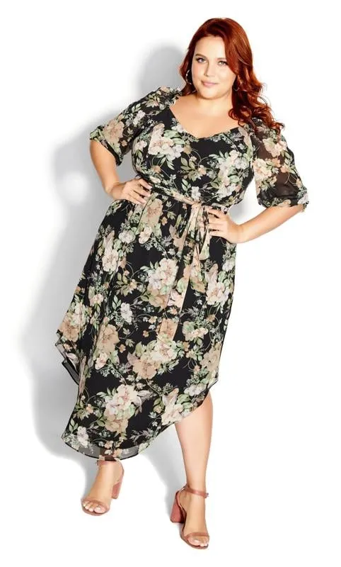 Evans Black Floral Maxi Dress