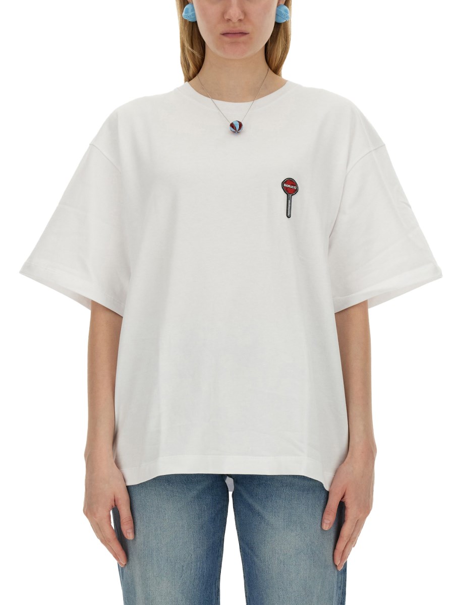 FIORUCCI      T-SHIRT IN JERSEY DI COTONE CON STAMPA LOLLIPOP 