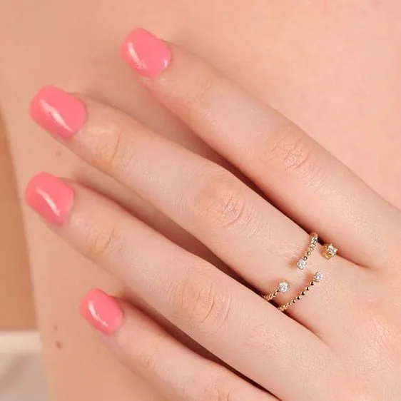 Floating Diamond Beaded Wrap Ring