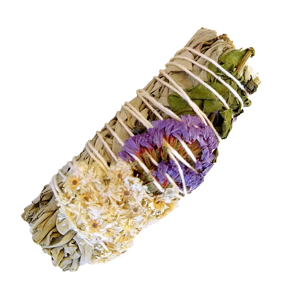 Floral Sage Smudge Stick 3-4