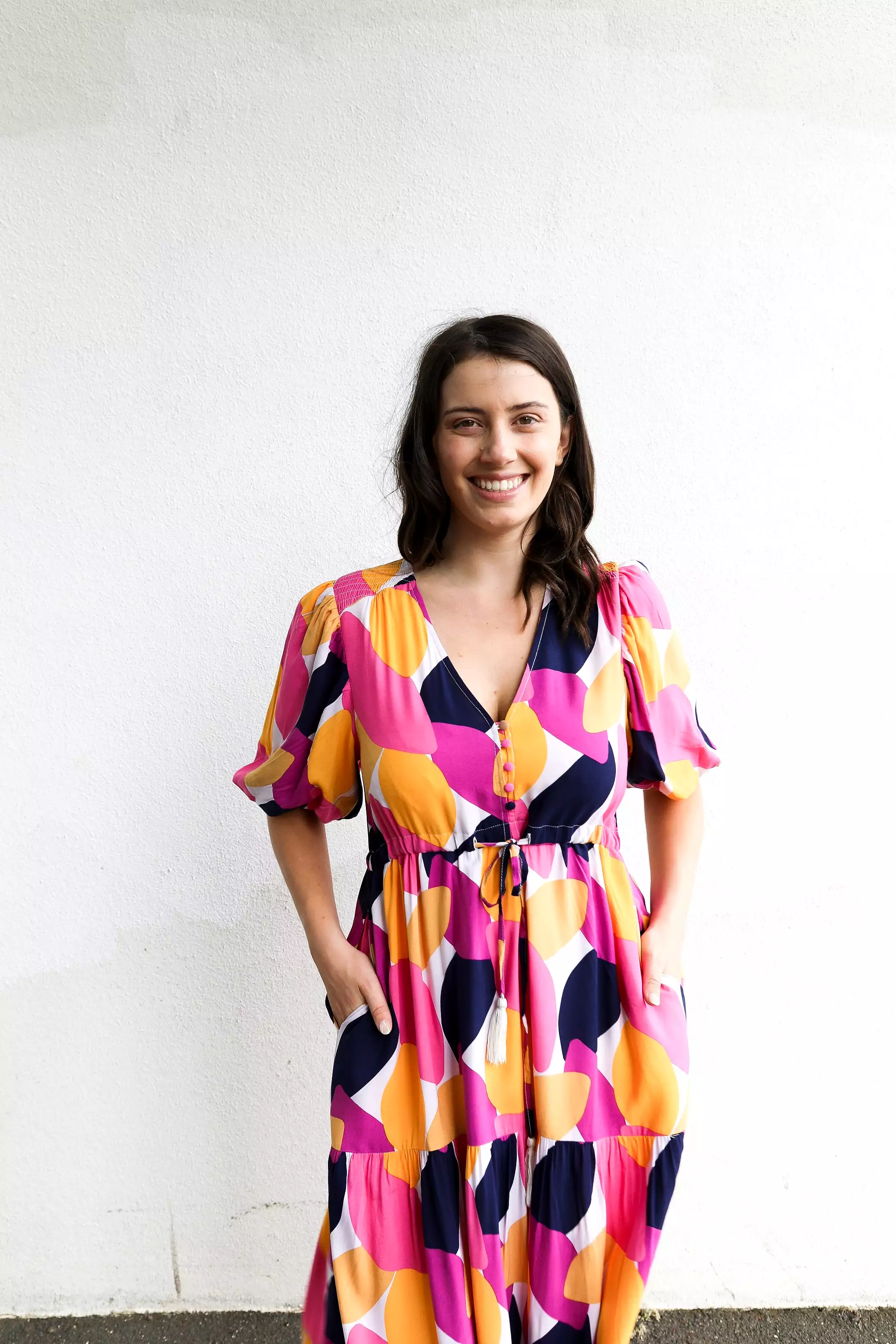 Georgia Dress (Pink & Yellow Multi)