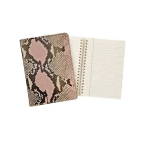 GRAPHIC IMAGE | Pink Python Embossed 7 Spiral Leather Journal - Pink Snakeskin Journal and Notebook Personal Accessory