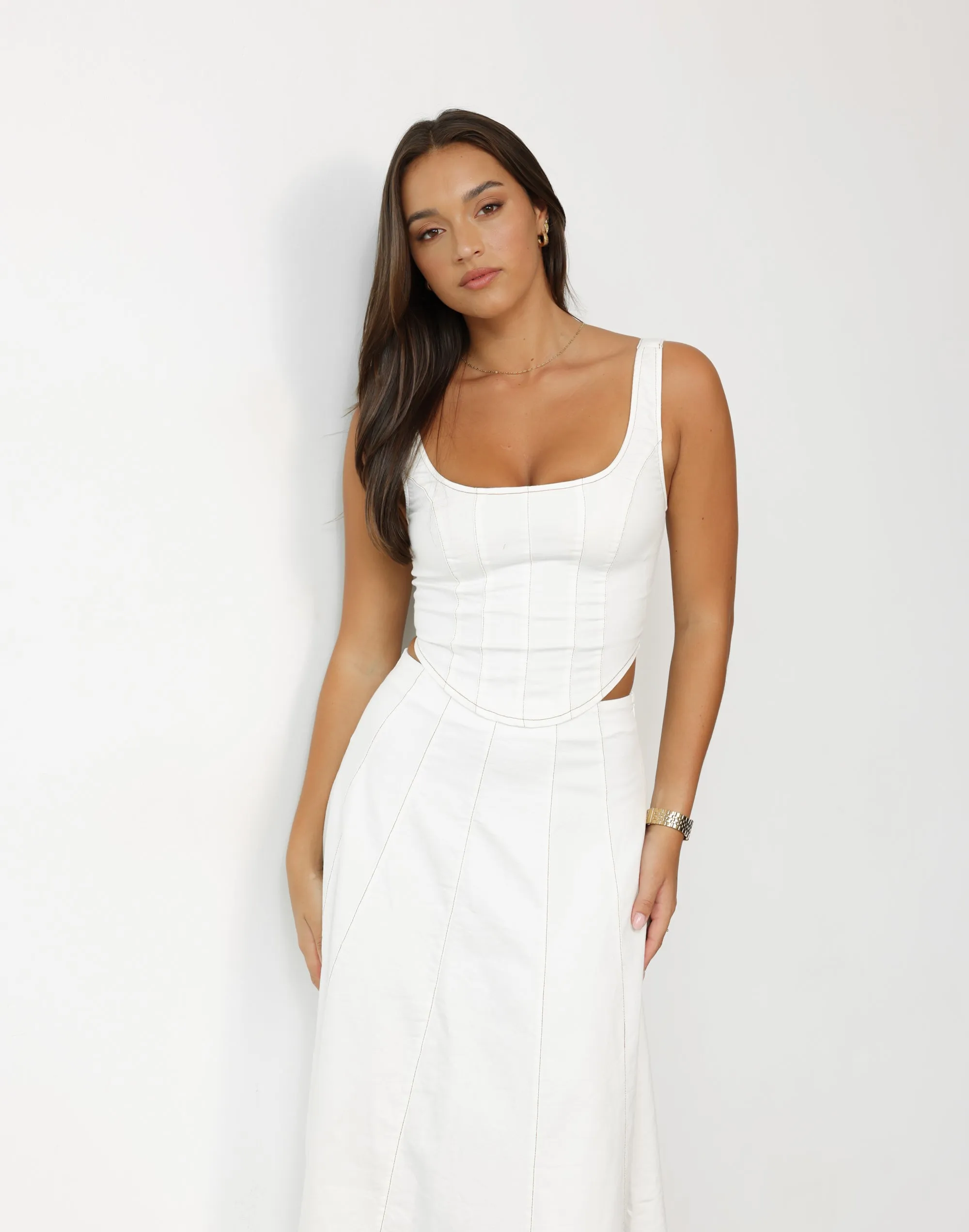 Haylee Maxi Skirt (White)