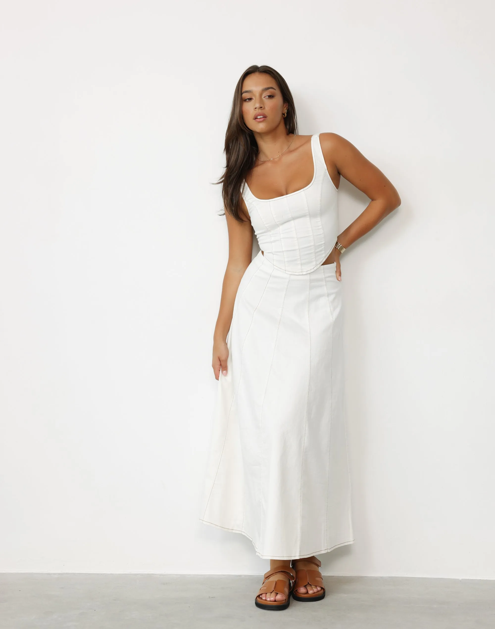 Haylee Maxi Skirt (White)