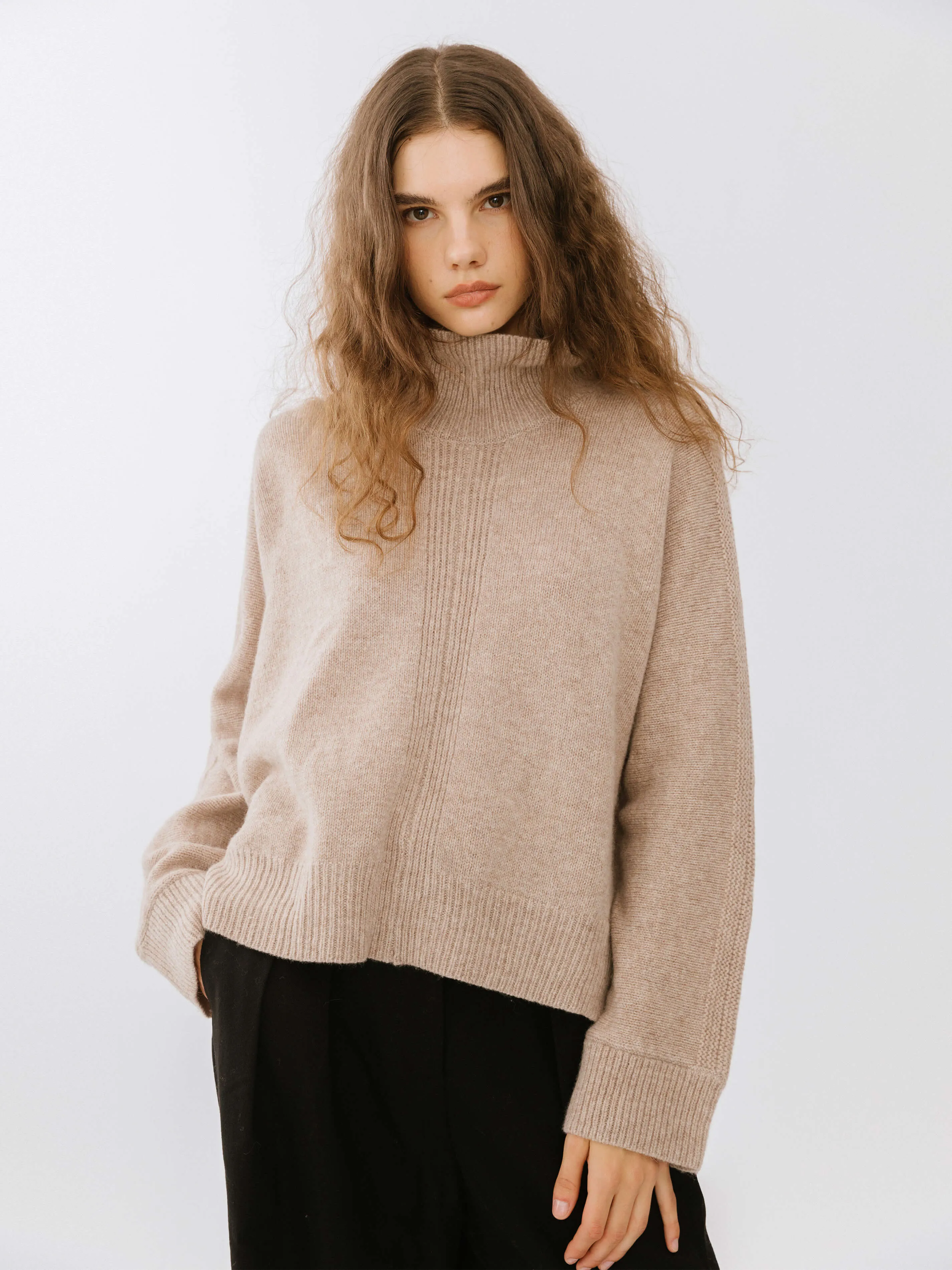 High Neck Sheep Wool Sweater