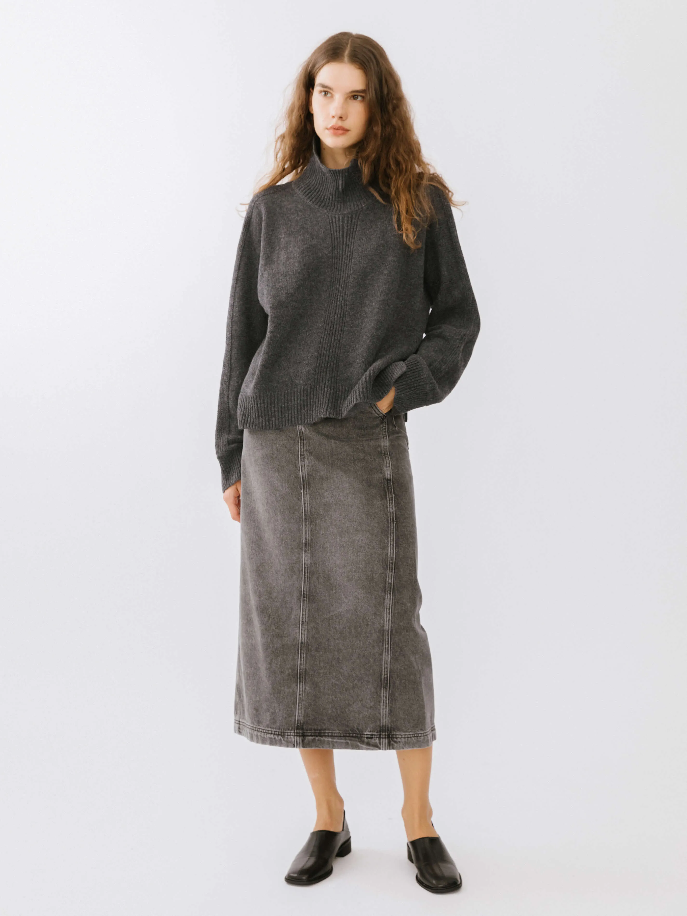 High Neck Sheep Wool Sweater