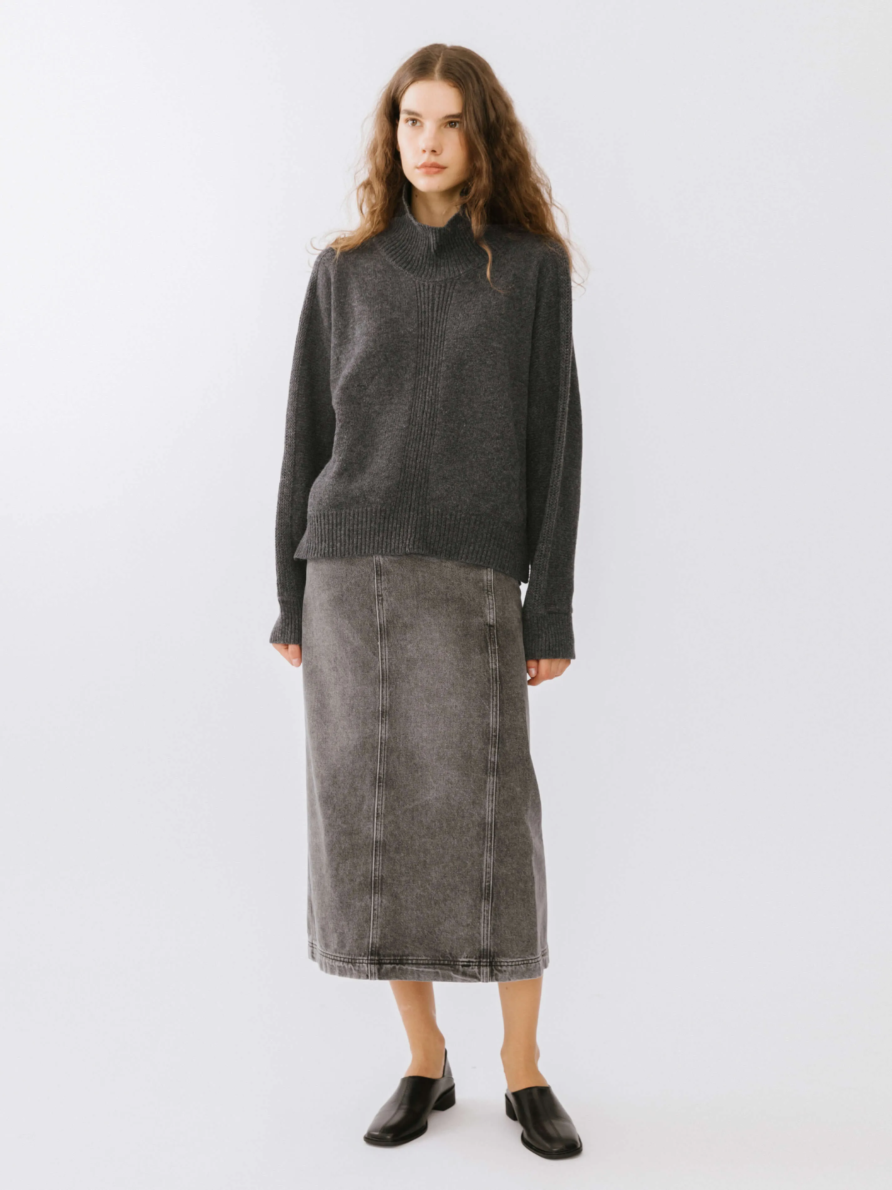 High Neck Sheep Wool Sweater