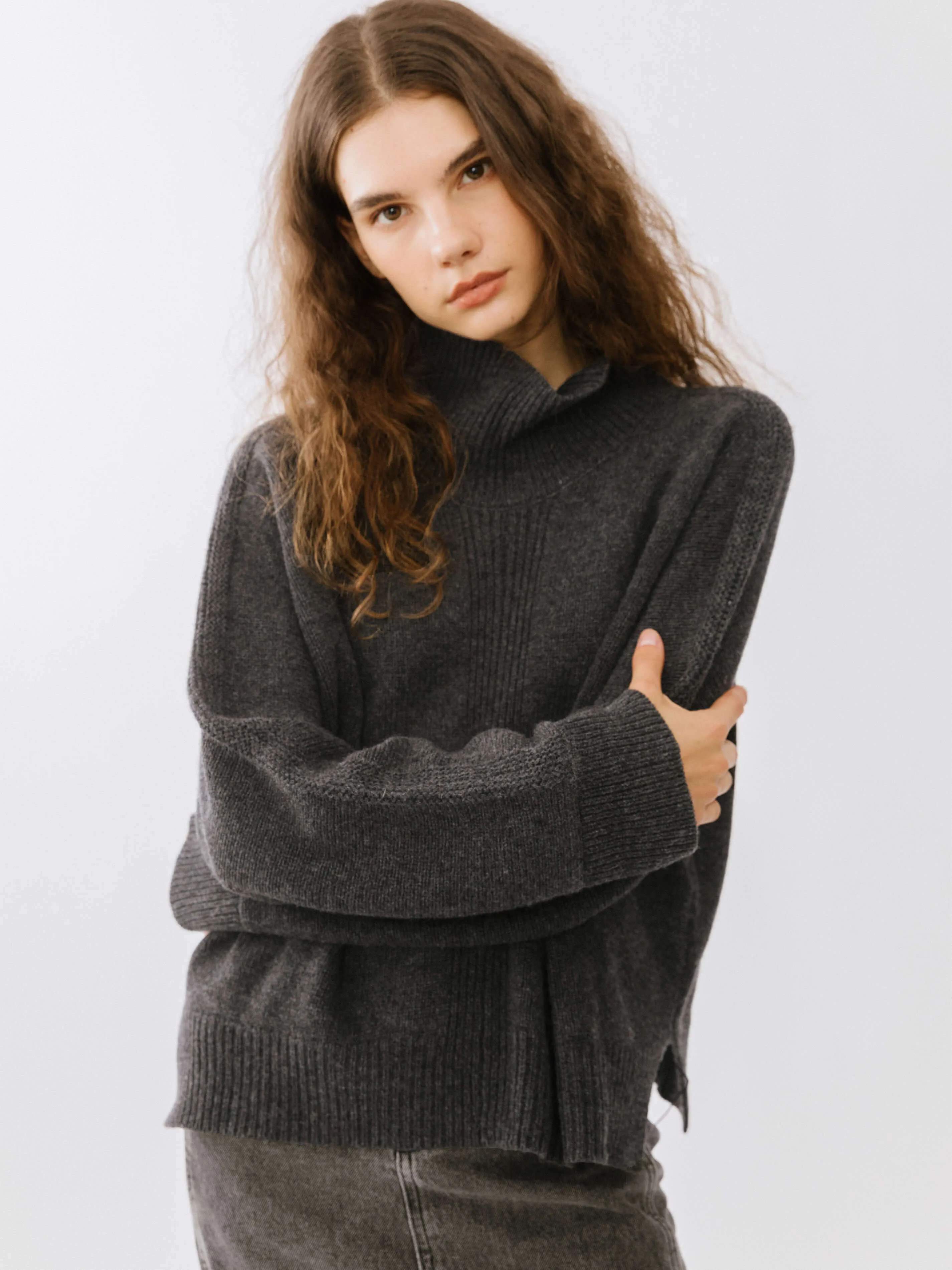 High Neck Sheep Wool Sweater