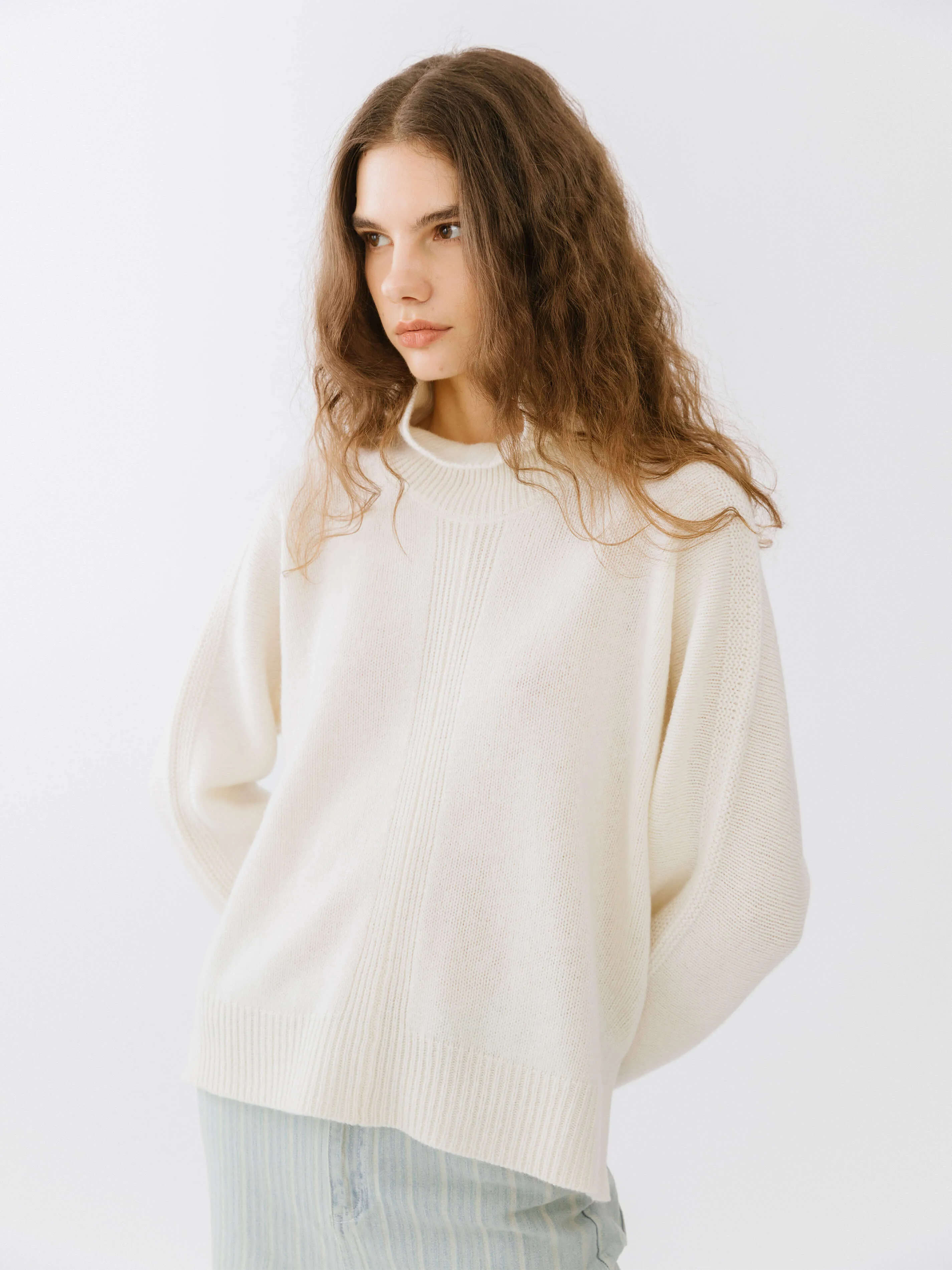 High Neck Sheep Wool Sweater