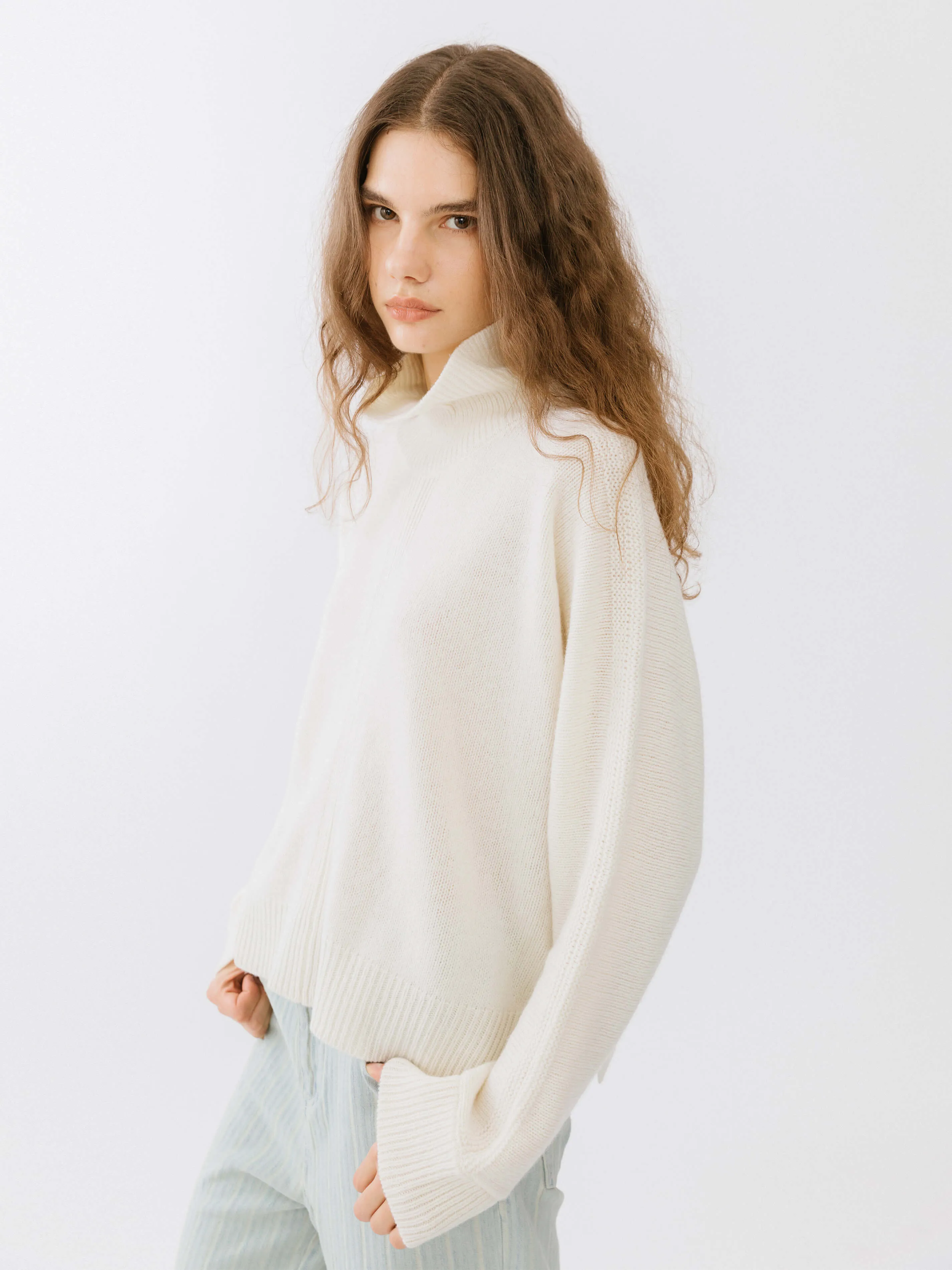 High Neck Sheep Wool Sweater