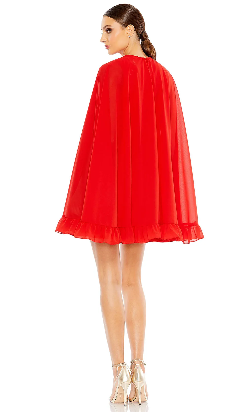 Ieena Duggal 554071 - Cape High Neck Cocktail Dress