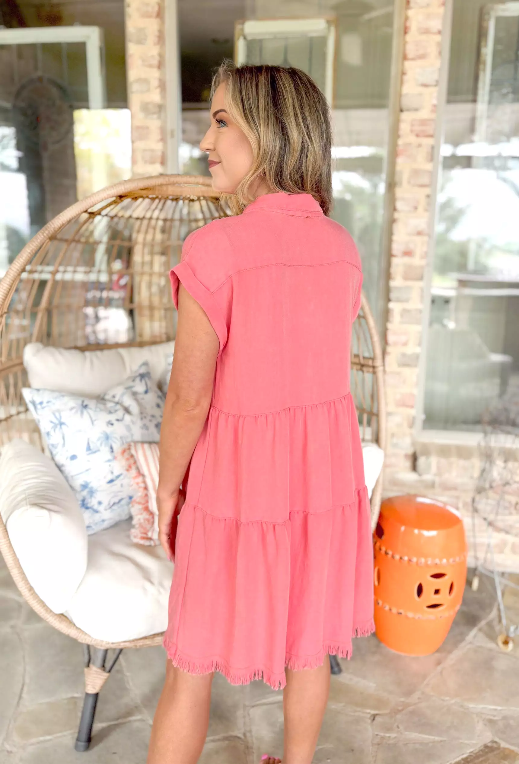 In The Morning Dress in Coral