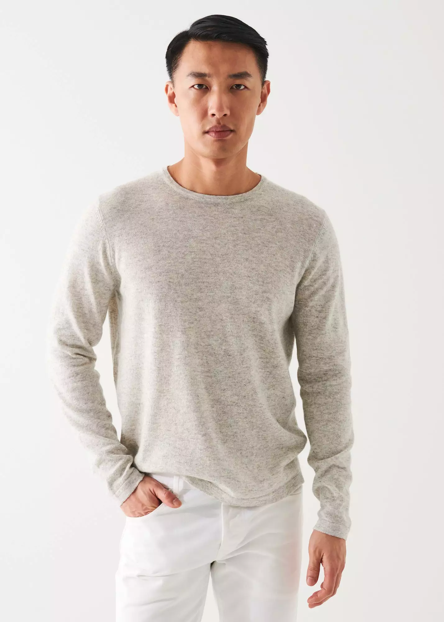 LINEN BLEND CREWNECK SWEATER