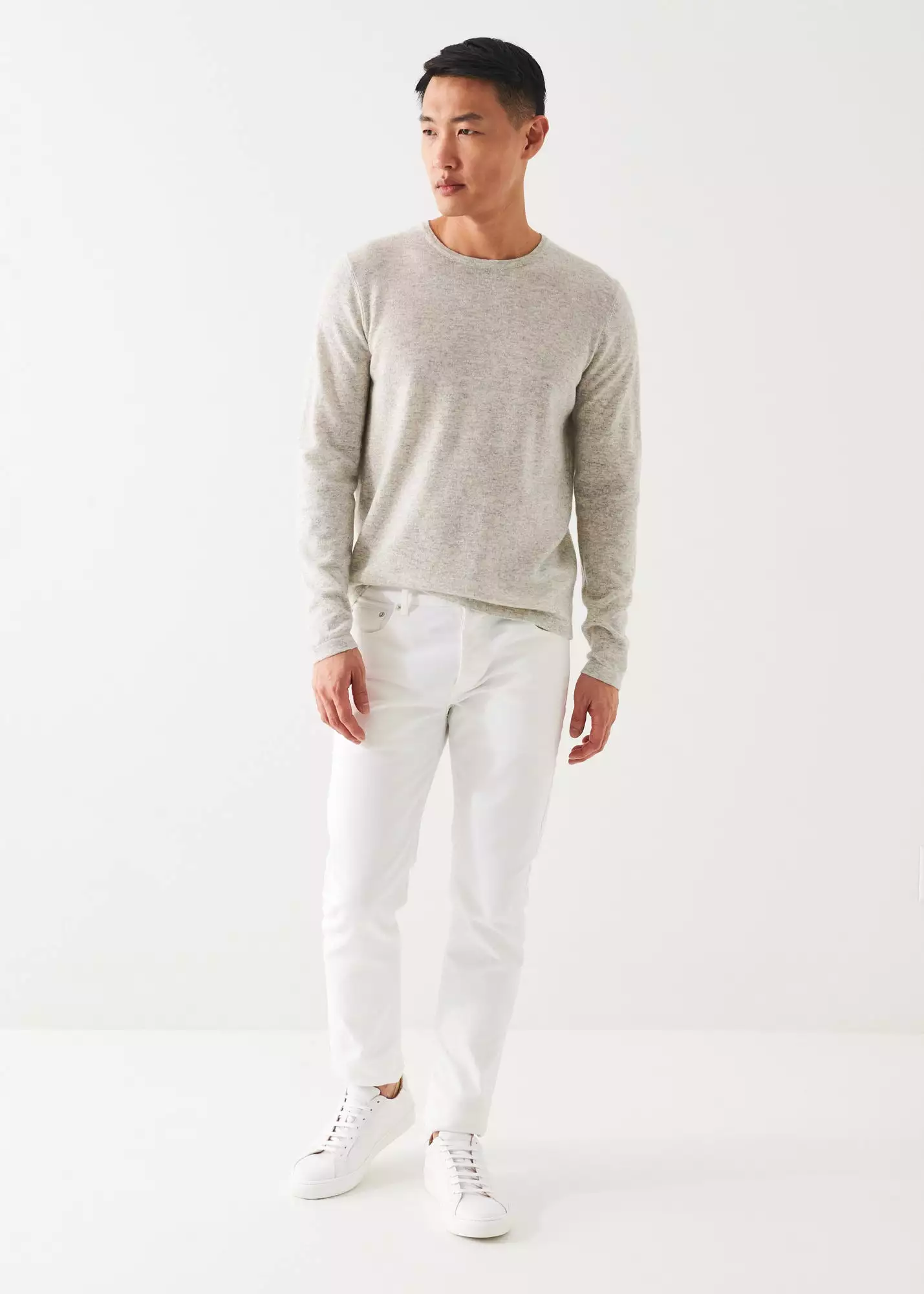 LINEN BLEND CREWNECK SWEATER