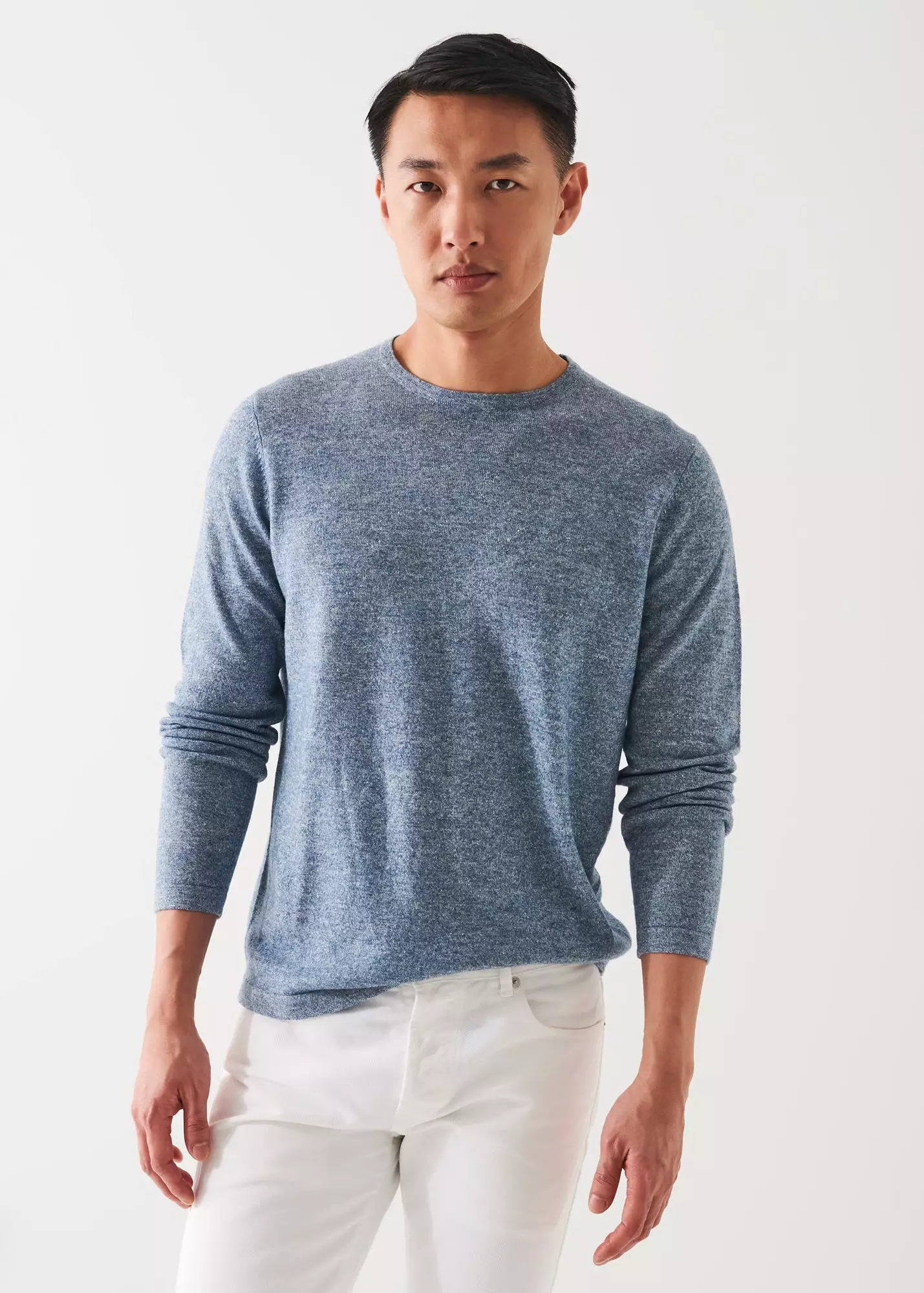 LINEN BLEND CREWNECK SWEATER