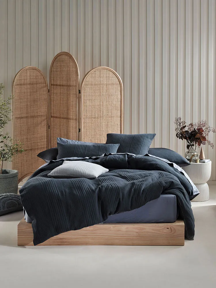 Linen House Osmond Slate Duvet Cover Set