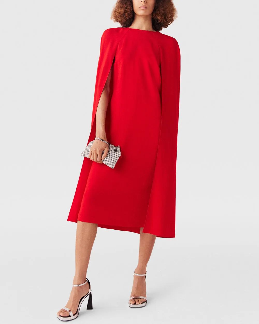 Lipstick Red Cape Dress