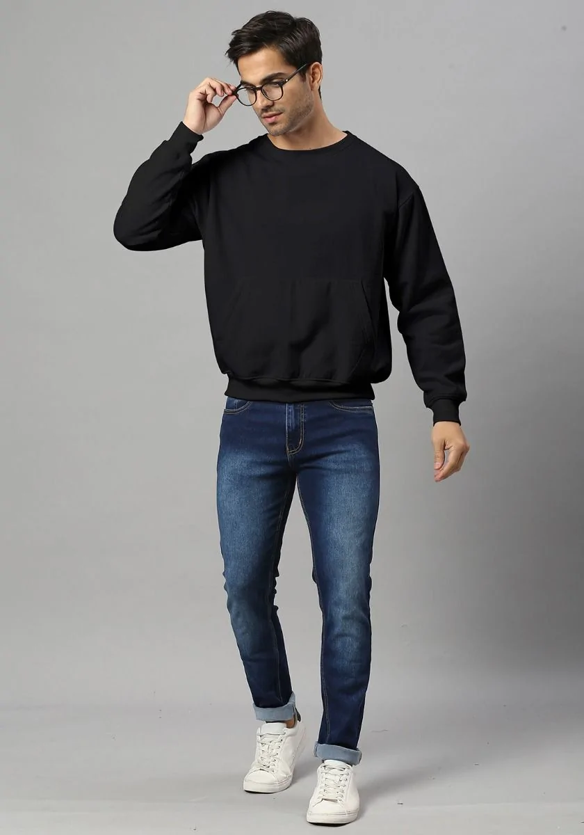 Lite Men Oversized Sweatshirt - Black