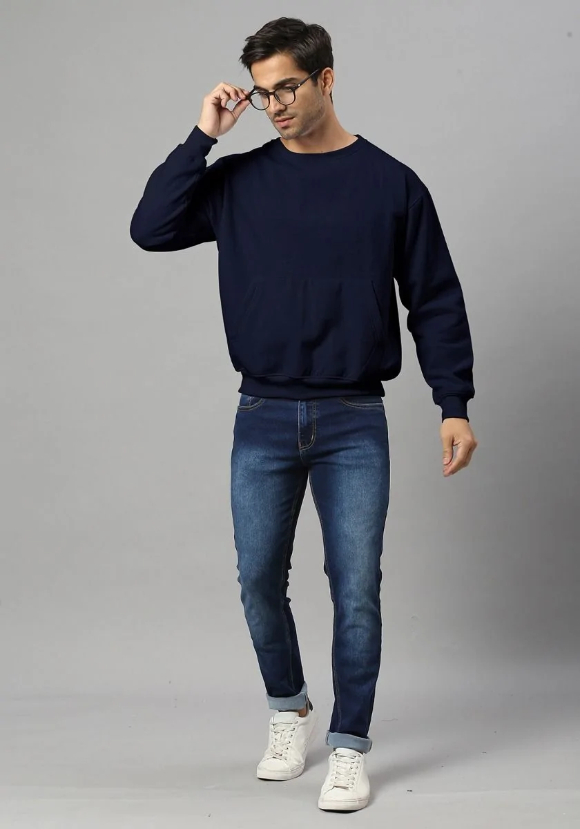 Lite Men Oversized Sweatshirt - Navy