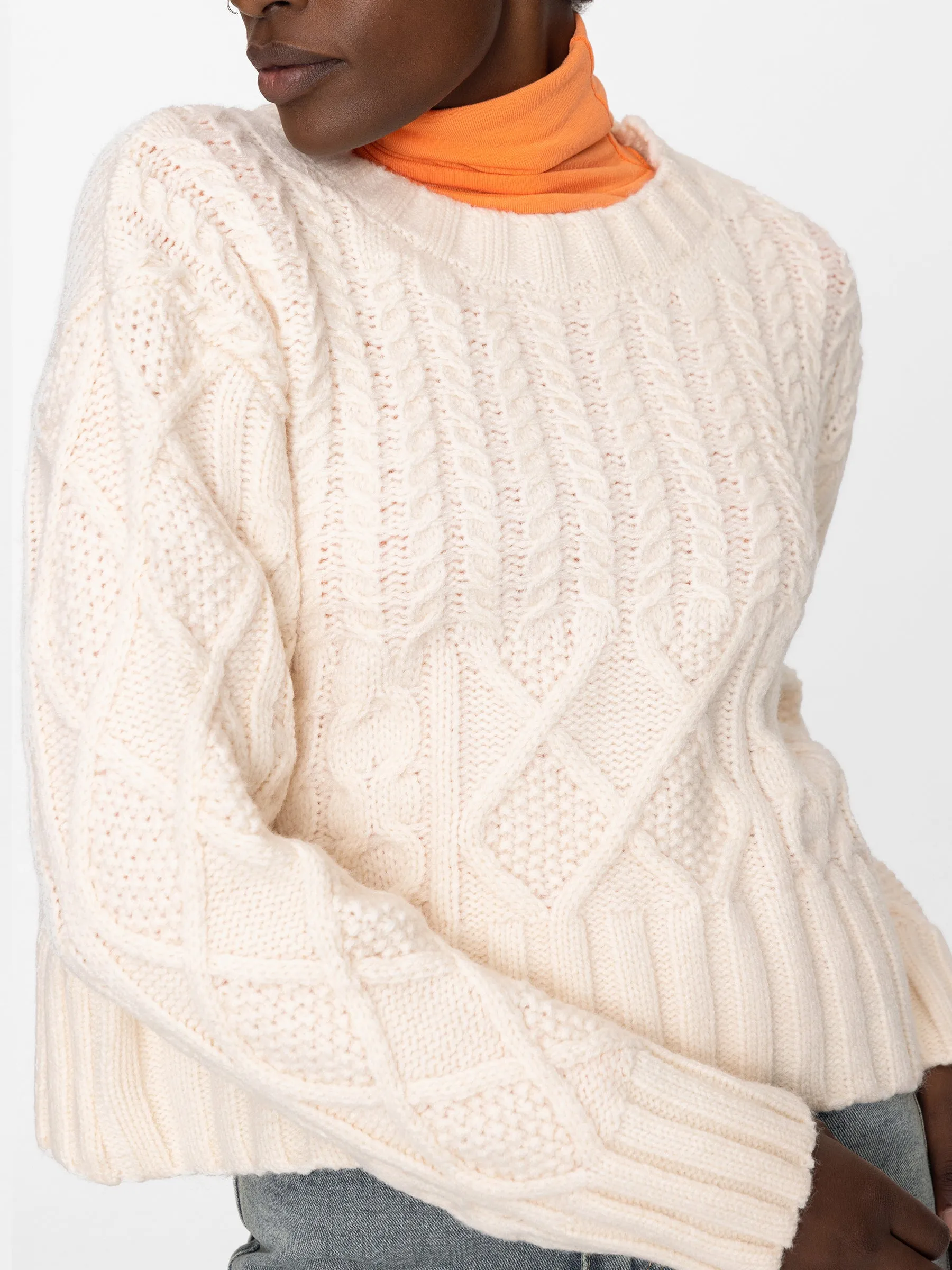 Lozenge and Fishbone Knitwear Sweater