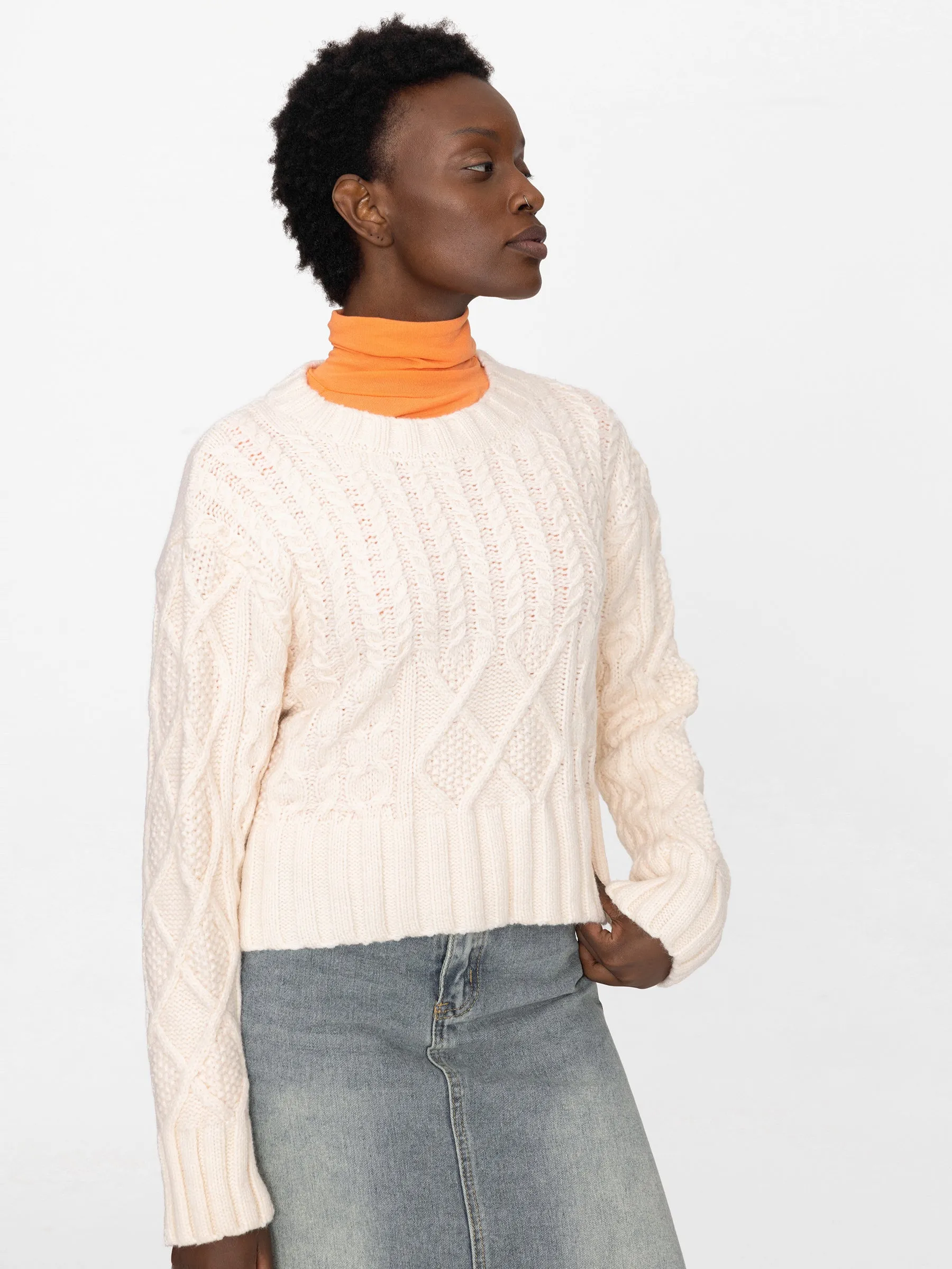 Lozenge and Fishbone Knitwear Sweater