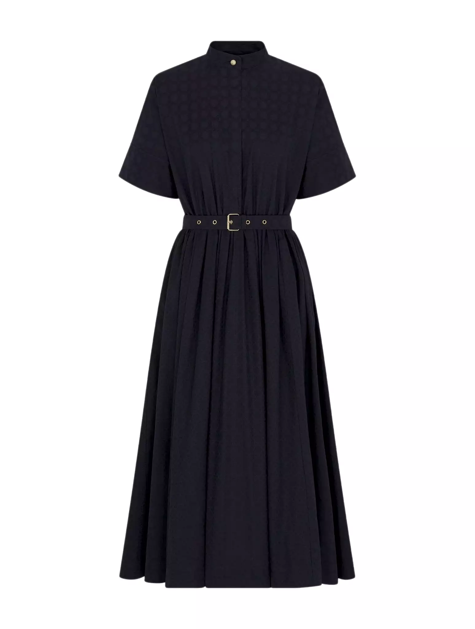 MACROCANNAGE MIDI DRESS WITH BELT