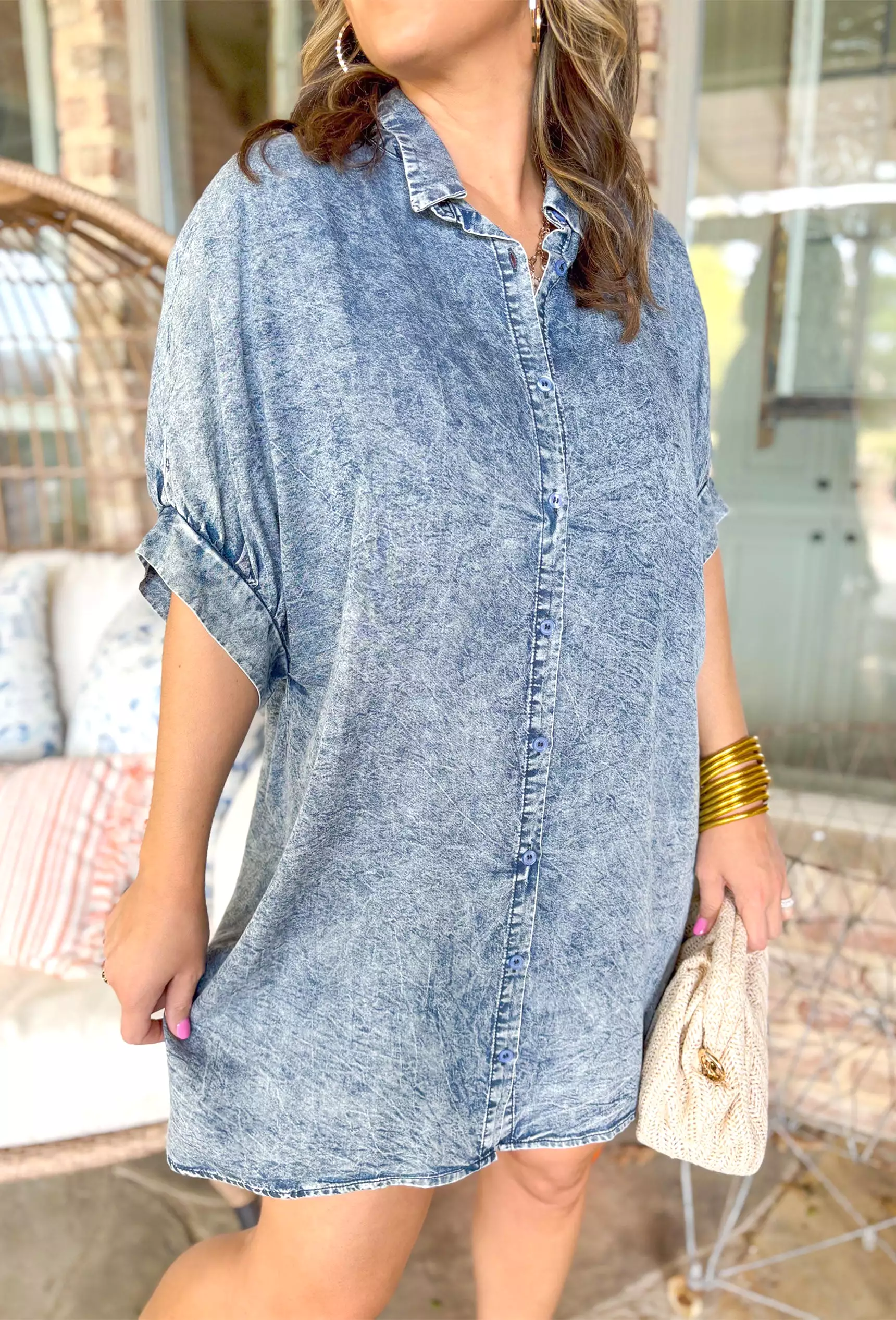 Make Your Move Dress in Washed Denim